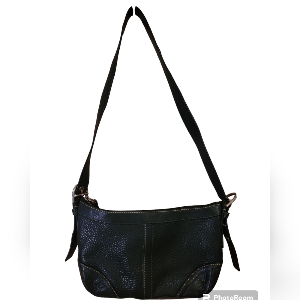 Coach Madison Black Pebble E0882-F12321 Leather Shoulder Crossbody Bag